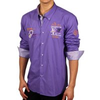 wawiHEROES PONTTO Herren Langarm Hemd MODERN FIT in Lila
