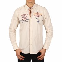 wawiHEROES PONTTO Herren Langarm Hemd MODERN FIT in Beige