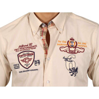 wawiHEROES PONTTO Herren Langarm Hemd MODERN FIT in Beige