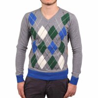 wawiHEROES RA-RE Herren Pullover KARO in Grün-Grau