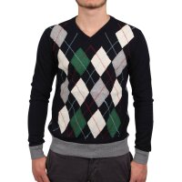 wawiHEROES RA-RE Herren Pullover KARO in Blau/Weiß