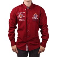 wawiHEROES PONTTO Herren Langarm Hemd MODERN FIT 4012 in Rot