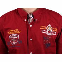 wawiHEROES PONTTO Herren Langarm Hemd MODERN FIT 4016 in Rot